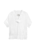 Pure Linen V-Neck Popover Top