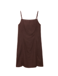 Square Neck Mini Shift Dress with Linen