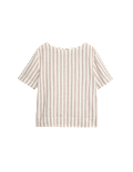 Linen Rich Striped Relaxed T-Shirt