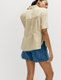 Pure Linen Relaxed Drawstring Shirt