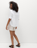 Pure Linen Relaxed Drawstring Shirt