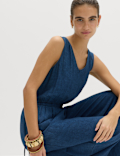 Linen Rich Tie Detail Jumpsuit