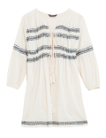 Pure Cotton Embroidered Mini Beach Dress