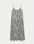 Printed Jersey Midaxi Beach Dress
