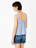 Pure Linen Square Neck Camisole Top