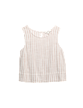 Striped Round Neck Vest Top with Linen