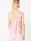 Pure Linen Floral Camisole Top