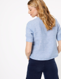 Pure Linen Square Neck Blouse