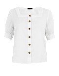 Pure Linen Square Neck Blouse
