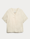 Pure Linen V-Neck Popover Top