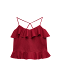 Linen Cotton Blend Ruffle Cami Top