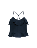 Linen Cotton Blend Ruffle Cami Top