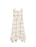 Linen Rich Printed V-Neck Hanky Hem Dress