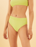 Ribbed High Waisted Bikini Bottoms