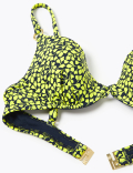 Mini Leaf Padded Wired Plunge Bikini Top
