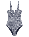 Tummy Control Printed V-Neck Swimsuit