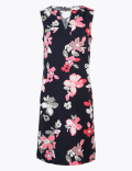 Linen Blend Floral Shift Dress