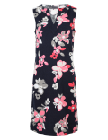 Linen Blend Floral Shift Dress