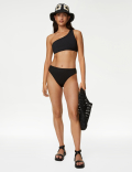 Textured High Waisted Bikini Bottoms