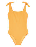 Textured Tie Shoulder Swimsuit