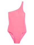 Textured One Shoulder Swimsuit