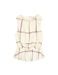 Linen Rich Printed Waisted Ruched Top