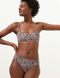 Printed V-Neck Bikini Top