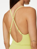 Ribbed Padded Square Neck Swimsuit