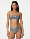 Printed Padded Bandeau Bikini Top