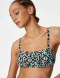 Printed Padded Bandeau Bikini Top