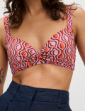 Printed Padded Plunge Bikini Top