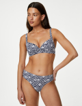 Printed Roll Top Bikini Bottoms