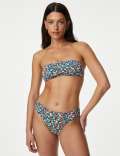 Printed Roll Top Bikini Bottoms
