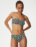 Printed Roll Top Bikini Bottoms