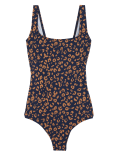 Printed Scoop Neck Swimsuit