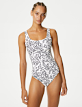 Printed Scoop Neck Swimsuit