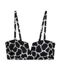 Printed Padded V-Neck Bandeau Bikini Top