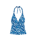 Printed Padded Halterneck Tankini Top