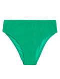 Ribbed High Waisted High Leg Bikini Bottoms