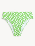 Printed High Waisted Bikini Bottoms