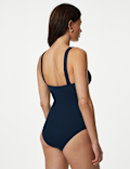 Tummy Control Ribbed Padded V-Neck Swimsuit