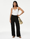 Tummy Control Ribbed Padded V-Neck Swimsuit