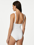 Tummy Control Ribbed Padded V-Neck Swimsuit