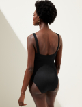 Tummy Control Ribbed Padded V-Neck Swimsuit