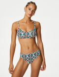 Printed Padded Scoop Neck Bikini Top
