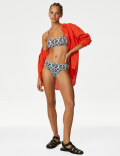 Printed Padded Scoop Neck Bikini Top