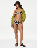 Printed High Leg Bikini Bottoms