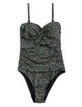 Tummy Control Printed Bandeau Swimsuit
