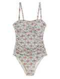 Tummy Control Printed Bandeau Swimsuit