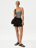 Tummy Control Printed Bandeau Swimsuit